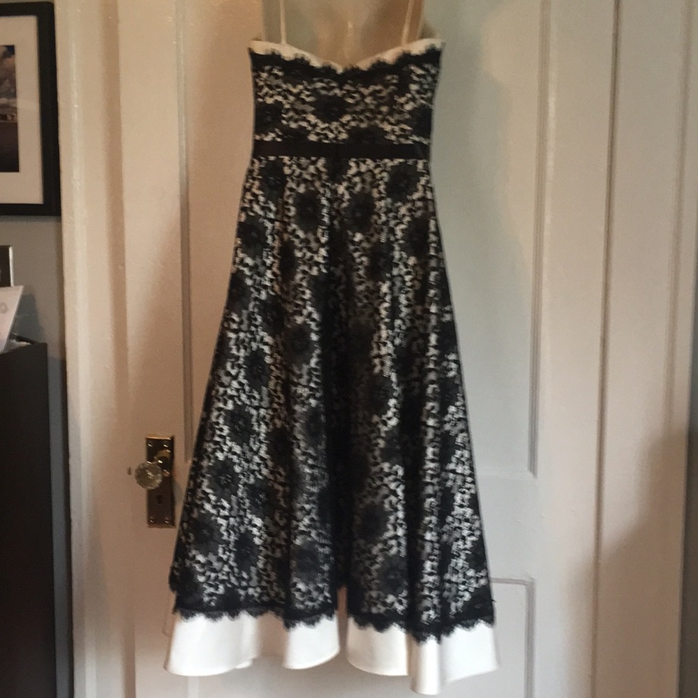 ABS Allen Schwartz Satin and Lace Prom/Party Dress - Picture 2 of 4